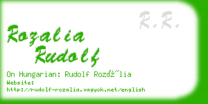 rozalia rudolf business card